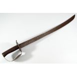 An early 19th century British naval boarding cutlass, with ribbed grip,