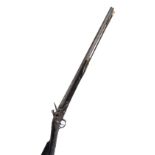 A cut down India pattern Brown Bess flintlock musket, length 112cm.