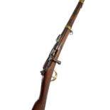 A French Gras 1874 patent M80 bolt action 2-band carbine rifle stamped 'Manufacture D'Arms, Culle,