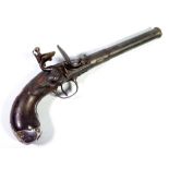 An unusual flintlock pistol with screw-off cannon barrel, the lock inscribed 'Segalas Londini',