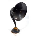 A 1920s 'Sterling Baby' weighted loud speaker, height 47cm.