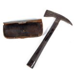 A WWII period hatchet with rubberised handle,