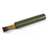 W OTTWAY & CO LTD OF EALING LONDON; a 1.5" brass three-draw telescope inscribed 'British Made No.