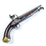 A flintlock pistol, the lock stamped 'Tower' and inscribed 'GR' beneath crown cipher,