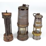 J MILLS & SONS LTD OF NEWCASTLE UPON TYNE; an open gauze safety lamp, height 22cm,