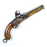 A flintlock pistol, the barrel bearing stamp 'BLG' also inscribed 'F'erd Fruwirth, JE67',