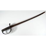 A late 19th century heavy cavalry sabre, with checkered grip,