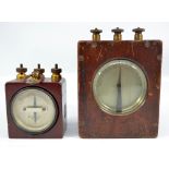 Two late 19th/early 20th century oak cased galvanometers including a military issue example by