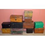 A group of eleven early to mid-20th century tin trunks (11).