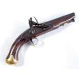 A flintlock pistol, the barrel bearing various proof marks and with lock inscribed 'Barnett',
