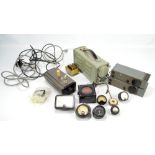 A group of scientific instruments including a Cossor oscillograph model 1039M, serial no.