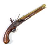 An early flintlock pistol, with engraved lock,