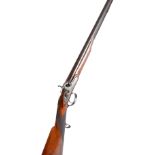 A percussion cap single barrel hunting shotgun, the lock plate engraved 'Chambers',