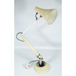 A mid to late 20th century cream adjustable table lamp.