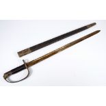 An 1879 pattern saw back bayonet with checkered grip,