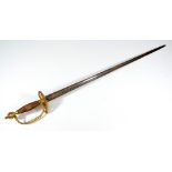 A 1796 pattern heavy cavalry dress sword, with wrythen moulded pommel and knuckle guard,