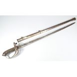 A George V light infantry officer's dress sword, with wirework shagreen grip,