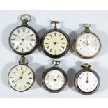 A group of five pair cased pocket watches for restoration,