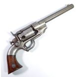 ALLEN & WHEELOCK; an unusual percussion cap five shot revolver with steel furniture,