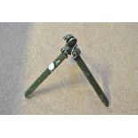 An American WWI military issue khaki painted aluminium folding field tripod with painted brass