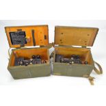 Two wooden cased WWII period Fullerphone mkIV Morse code devices, no.