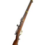 A Dreyse M/54 needle bolt action 3-band rifle stamped '1856' to the action,