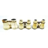 NEGRETTI & ZAMBRA; a pair of ivory mounted brass field glasses,