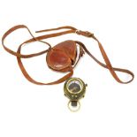 A WWI period leather cased 'Verner's Pattern' military issue prismatic compass,