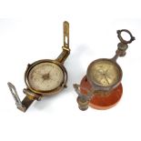 Two mid to late 19th century surveyor's compasses, the larger signed 'J.