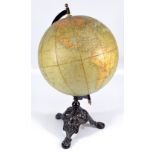 A Philips circa 1900 12" terrestrial globe detailing Fleet Street address,