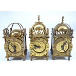 A Smiths eight day small brass lantern clock,