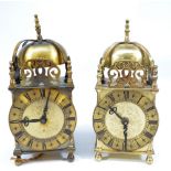 Two Smiths 20th century lantern clocks, one electronically operated with battery movement,