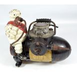 MICHELIN; an early compressor, set with Mr Bibendum on the inflation barrel, the cap inscribed 'R.