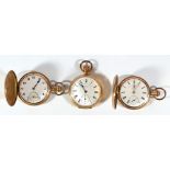 LANCASHIRE WATCH CO LTD; two gold plated crown wind pocket watches,