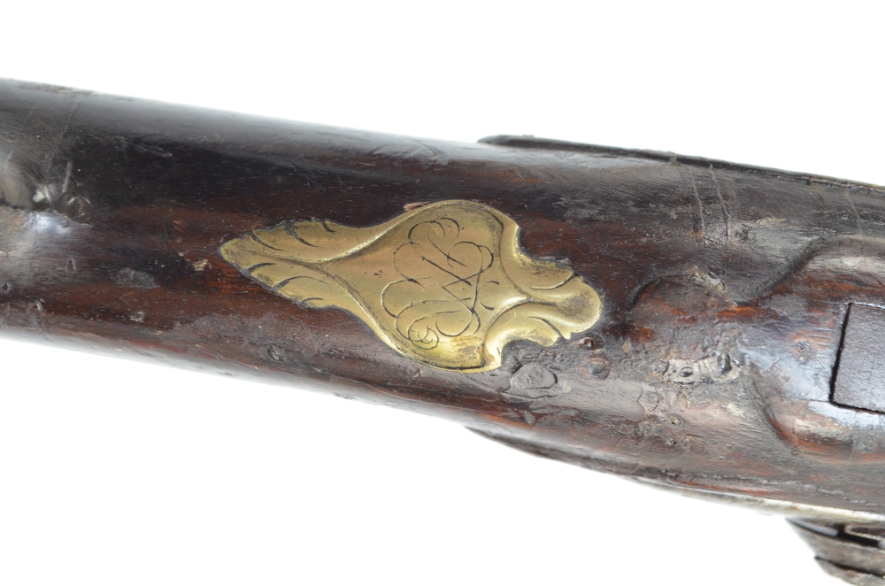 An early Brown Bess style small bore flintlock musket, length 140cm. - Image 3 of 5
