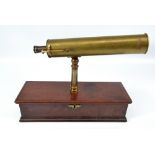 JAMES SHORT OF LONDON; an 18th century mahogany cased travelling brass reflecting telescope,