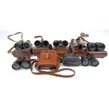 Seven various pairs of unnamed binoculars, uncased (7).