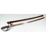 A Victorian officer's dress sword, with wirework shagreen grip,