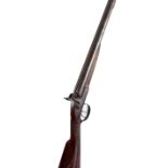 A 10 bore side-by-side percussion cap muzzle loading shotgun by Brooks,