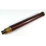 DOLLAND OF LONDON; a 2.75" single-draw brass telescope with wooden barrel, length 68cm.