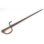 An 18th century European hunting sword, probably German, with antler grip,