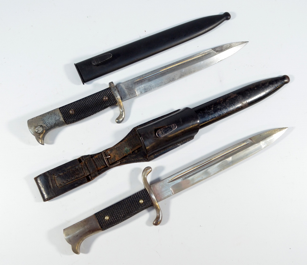 A WWII period German fireman's dress dagger with checkered grip, unnamed blade,