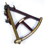 A large 19th century rosewood octant inscribed 'Made By Francis Fitton' with repaired vernier and