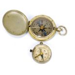 A WWII period US Army pocket compass by Wittnauer, stamped 'U.S.