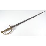 A 1796 pattern infantry officer's sword, with wirework brass grip,