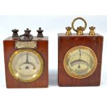 Two late 19th/early 20th century mahogany cased galvanometers,
