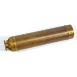 An unnamed 1.25" brass three-draw telescope, length 16.5cm.