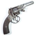 An Adams patent style five shot rimfire revolver with octagonal barrel,