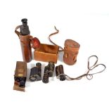 PRECISION OPTICAL CO LTD OF LONDON; a leather cased military issued monocular, no.