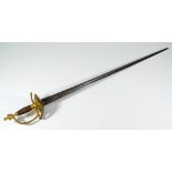 A 1796 pattern heavy cavalry officer's dress sword, with wire wrapped grip,